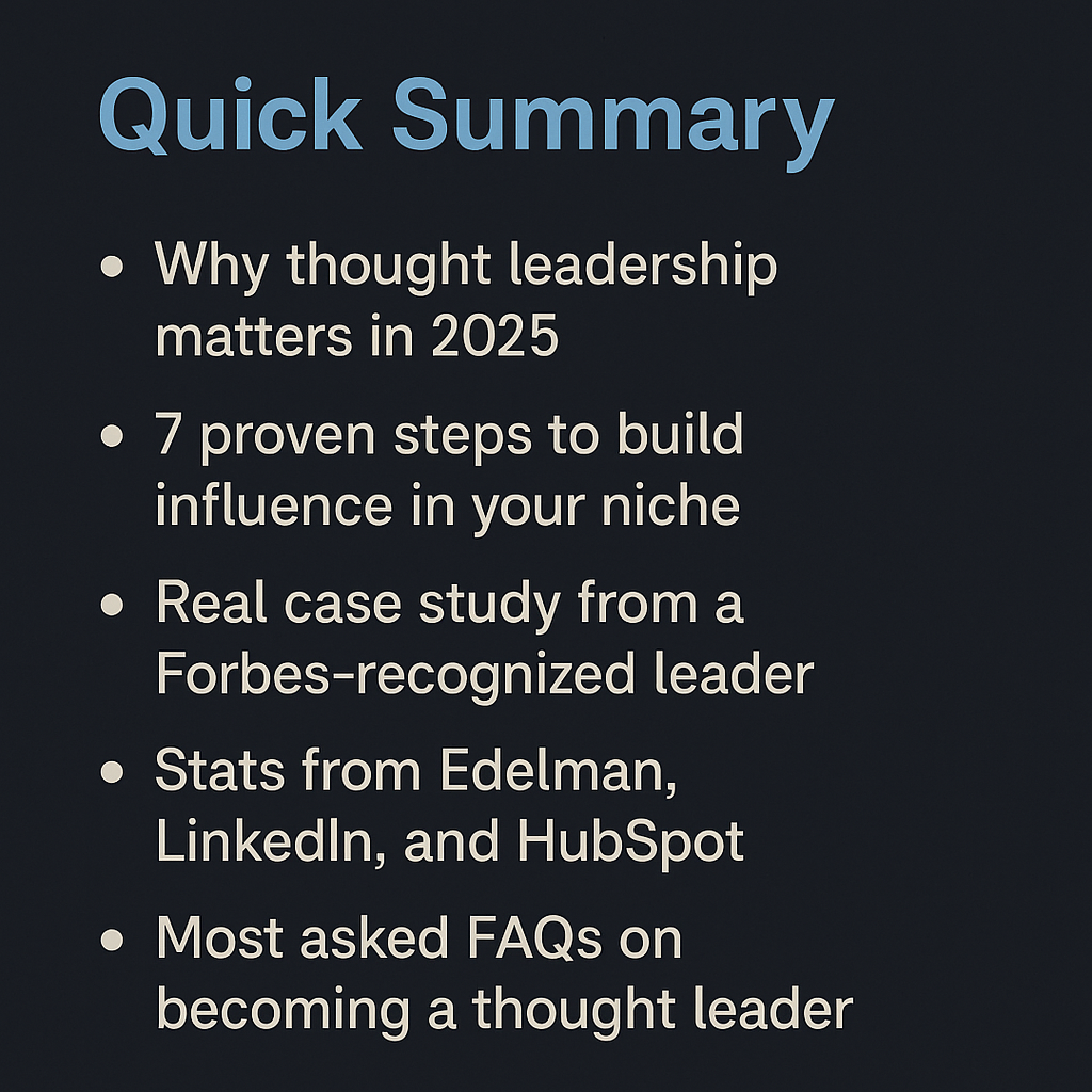 From Expert to Influencer: Thought Leadership That Works