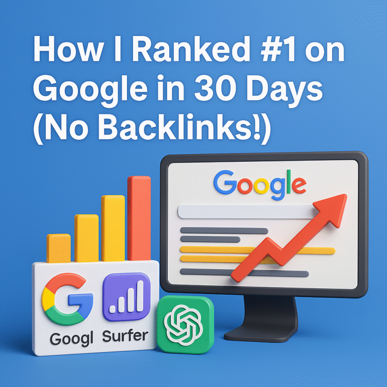 How I Ranked #1 on Google in 30 Days (No Backlinks!)